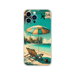 Vintage Postcard iPhone Case for iPhone 13-16 with holiday aesthetic tropical beach scene