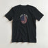Black men's short-sleeve T-shirt featuring a circular Made in USA flag graphic on the chest.