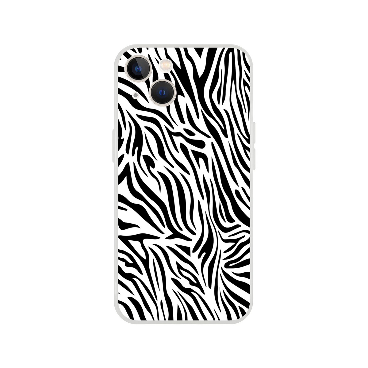 Black and white zebra print iPhone case for 13-16, Y2K animal aesthetic, bold streetwear protection.