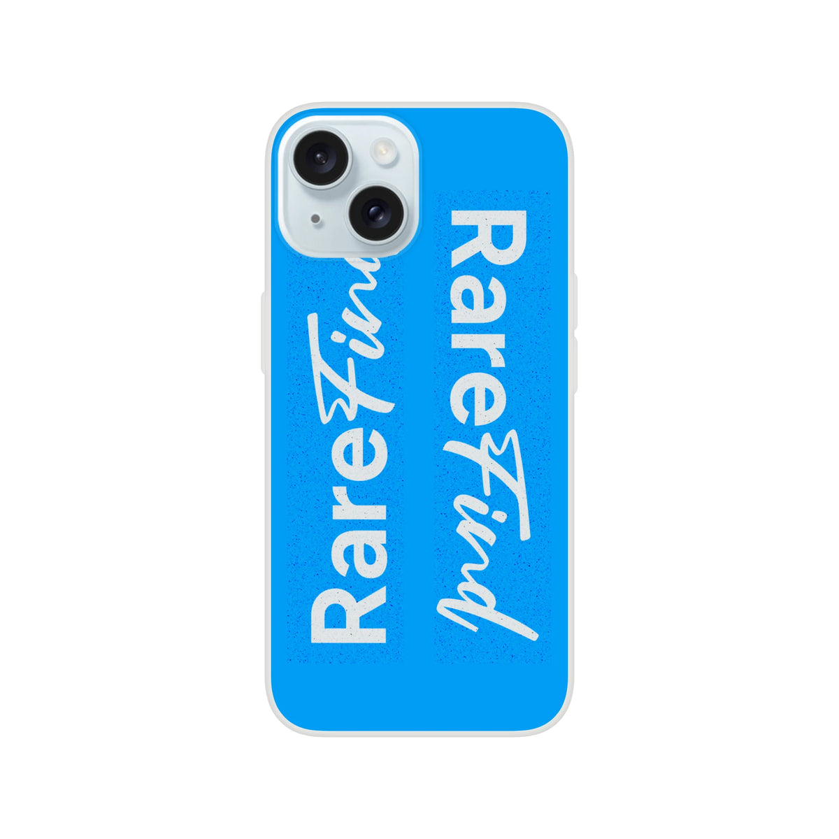 Rare Find blue iPhone case for iPhone 13-16 with positive slogan, matte finish, slim streetwear look.