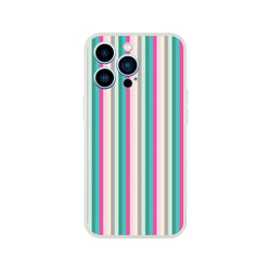 Pastel striped iPhone case for iPhone 13-16, bold vertical pastel stripes with rounded edges.