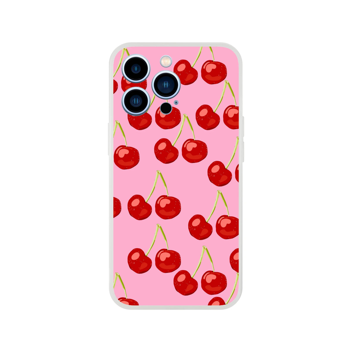 Pink Cherry iPhone Case (13-16) with Coquette aesthetic; slim matte shell, shock-absorbing protection, lasting print.