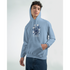 Light blue 50/50 cotton-poly hoodie with It's OK Not To Be OK graphic, front pocket and drawstring hood.