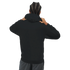 Back view of a man in a black Men's Stressed Teddy Bear Hoodie, soft cotton blend, hood up.