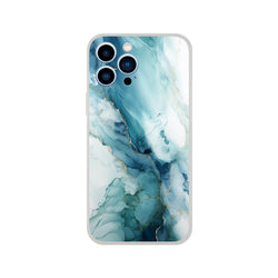 Blue Marble Ocean Agate iPhone case for 13-16 with slim matte shell and abstract marble design.