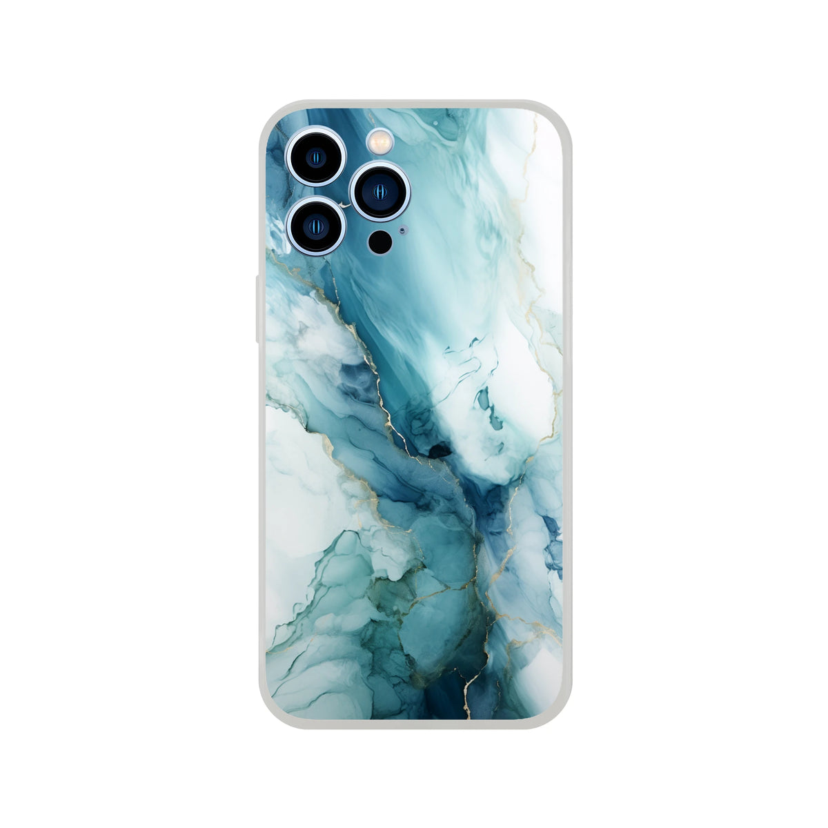 Blue Marble Ocean Agate iPhone case for 13-16 with slim matte shell and abstract marble design.