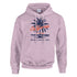 Lavender-pink Palm Tree women's hoodie in soft cotton blend with palm/beach graphic, sizes S–XL.