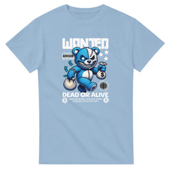 Teddy Bear graphic men's T-shirt in pink/blue/grey/black; soft cotton blend with Dead or Alive design, sizes S–XL