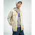 Panda DJ Men's Graphic Hoodie, soft cotton-poly blend in White/Grey/Pink/Blue, sizes S–XL, model wearing tan jacket.