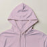 Lilac 50/50 cotton-poly hoodie with drawstring hood and front pouch pocket.