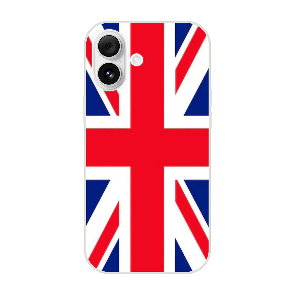 Union Jack flag iPhone case with a slim protective cover for iPhone 16, 15, 14, 13.