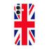 Union Jack flag iPhone case with a slim protective cover for iPhone 16, 15, 14, 13.