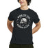 Male model wearing black graphic T-shirt with skull and swords, Ride or Die Rider Club text.