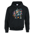 Black men's Dab Teddy Bear Hoodie with colorful front graphic of a dab-dancing teddy bear.
