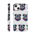 Neon bulldog phone case with sunglasses, wraparound print for iPhone 16/15/14/13 - tough dual-layer protection.
