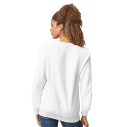Retro orange gingham sweatshirt back view featuring a relaxed fit and playful fruit graphic jumper design for women.