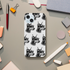 Gangster dog iPhone case with wraparound print on back and sides, dual-layer glossy protection for iPhone 16–13.