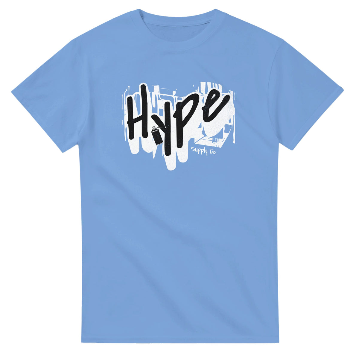Hype men's graphic T-shirt, soft cotton blend in light blue with bold Hype graphic, sizes S-XL.