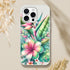 Exotic floral iPhone case with tropical blooms, slim protective cover for iPhone 16/15/14/13.