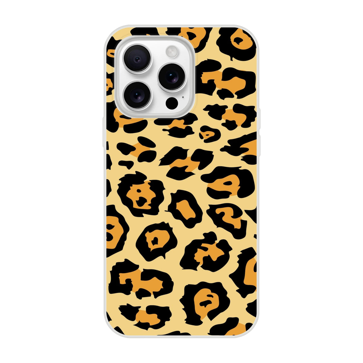 Classic leopard print iPhone case with retro animal pattern for iPhone 13–16.