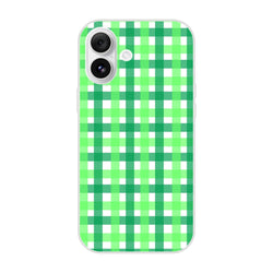 Green gingham iPhone case with a cute checkered pattern.
