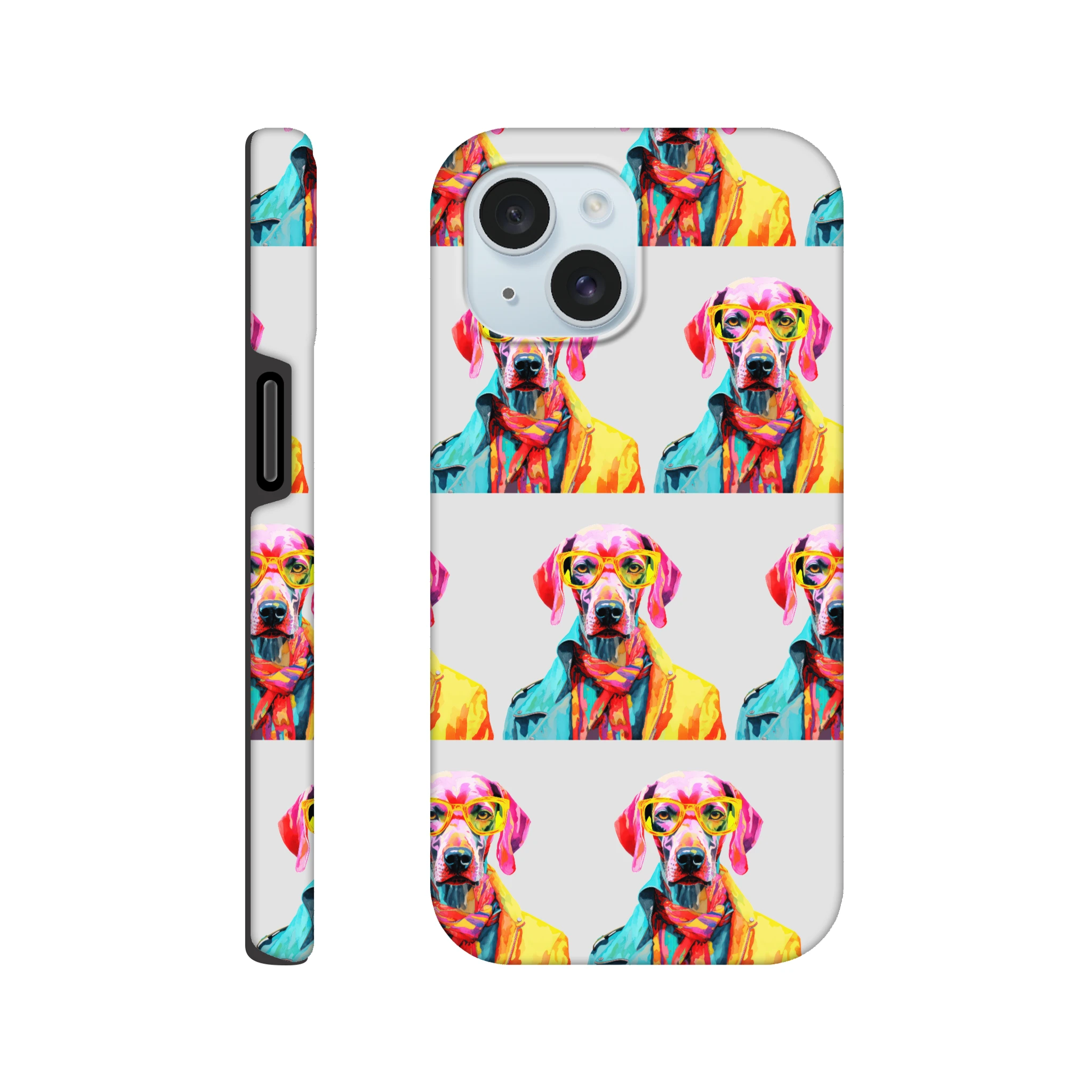 Gent Dog tough protective iPhone case with wraparound colorful dog print for iPhone 16/15/14/13