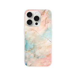 Pastel marble iPhone case with peach and aqua abstract pattern for iPhone 13-16