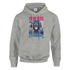 Grey Monkey DJ graphic hoodie with a colorful monkey, headphones, and Future Beats Evolution text; 50/50 cotton-poly.