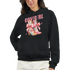 Black hoodie with pastel cowgirl boots graphic and 'COWGIRL' text, front pouch pocket, cosy 50/50 knit.