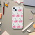 Glitter Ball Cherries slim protective phone case with pink disco-ball cherry pattern for iPhone 13–16.