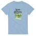 Lemons graphic tee with a lemon tree illustration and a Natural Product banner on a light blue cotton blend shirt.