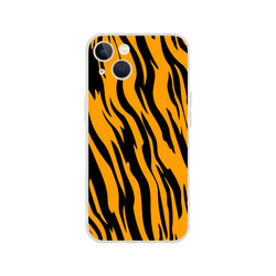 Orange & Black Tiger Print iPhone Case for iPhone 13–16 with slim matte finish and bold animal aesthetic