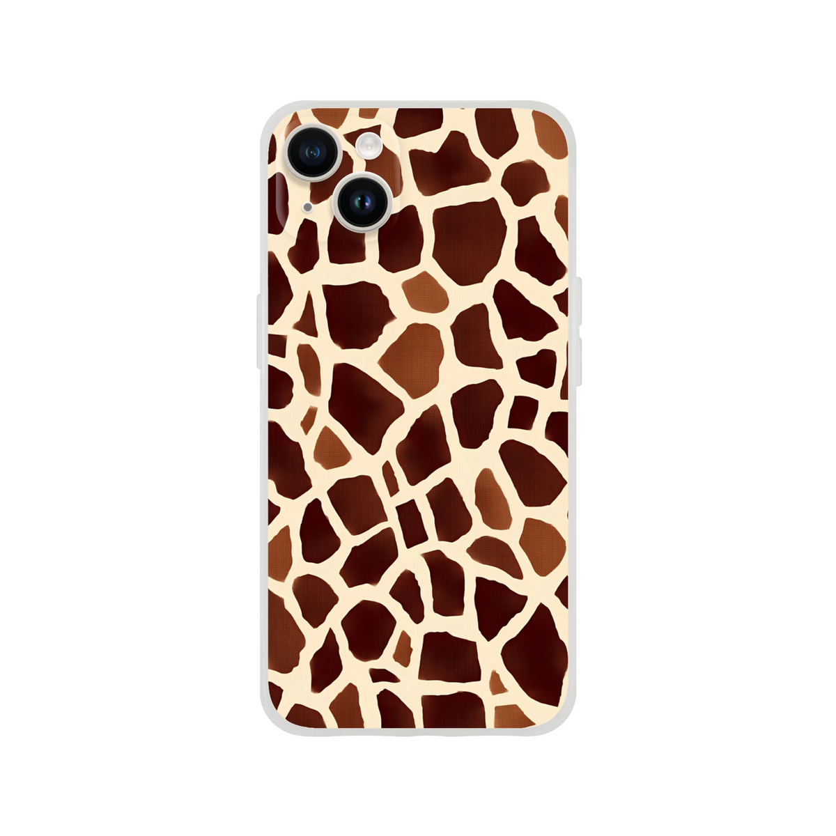 Brown giraffe-print iPhone case for iPhone 13–16 with safari-inspired design.
