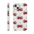 Lucky Cherries tough double-layer protective case with wraparound cherry print and glossy finish for iPhone 13-16.