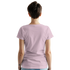 Back view of a woman wearing a soft pink You Matter slogan T-shirt, relaxed fit cotton blend.