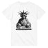 Statue of Liberty wearing headphones DJing on a turntable graphic T-shirt.