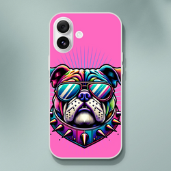 Y2K Bulldog iPhone Case (13-16) Retro Dog Aesthetic Phone Cover