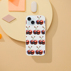 Cherry-pattern clear iPhone case, slim protective Flexi Case for iPhone 13–16