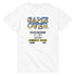 White T-shirt with retro arcade 'GAME OVER' pixel art and CONTINUE? 10 INSERT COIN design.