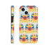 Floral wraparound tough protective case for iPhone 16-13 with glossy dual-layer finish.