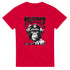 Red T-shirt featuring a black-and-white gorilla wearing headphones, TRANCE above and GORILLA with boombox accents.