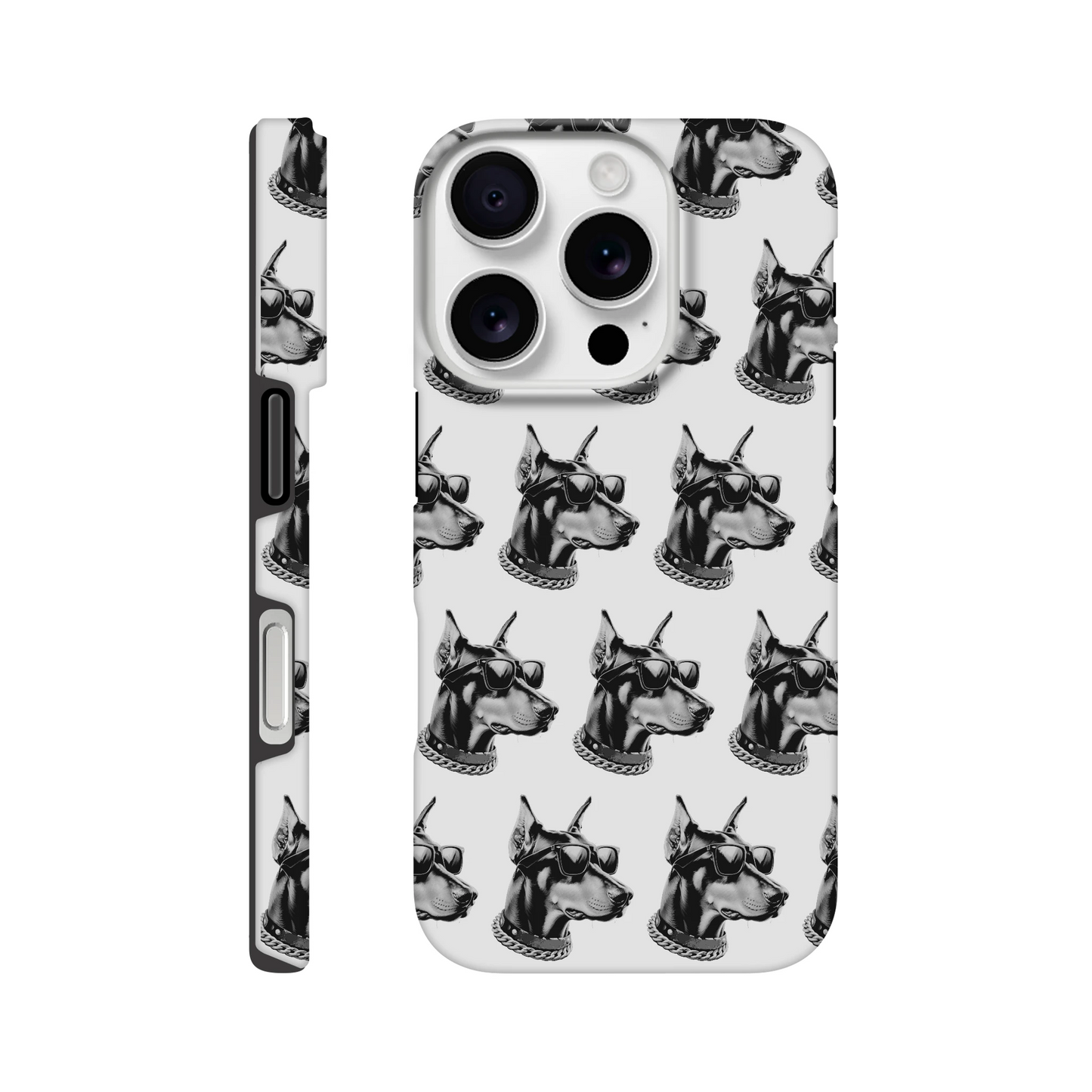 Gangster dog phone case with wraparound print and double-layer protection for iPhone 16-13