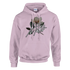Lavender You Matter slogan hoodie with a floral motif and front pouch pocket.