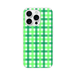 Green gingham iPhone case with bold checkered print for a playful, durable cover.