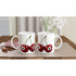 Two white ceramic mugs with the Lucky Cherries Mug Gift For Her design and vivid cherry print.