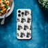 Transparent slim iPhone case with gangster dog pattern on frosty background; fits iPhone 13–16