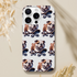 Skateboard-pattern bulldog phone case with dual-layer wraparound print and glossy finish for iPhone 16–13