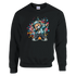 Dab Teddy Bear men's graphic sweatshirt in black with bold teddy bear hoodie; soft cotton-poly blend.