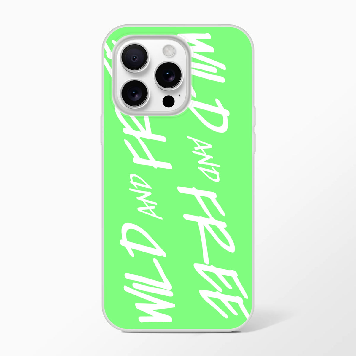 Lime green iPhone case for 13-16 with white scribble pattern and camera cutout, slim and protective.