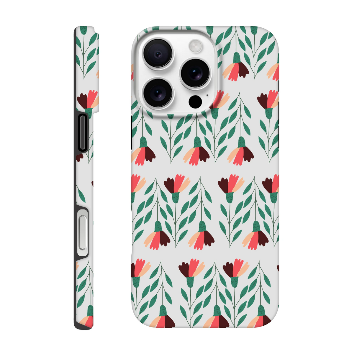 Floral wraparound protective case with dual-layer durability and glossy finish for iPhone 16-13.